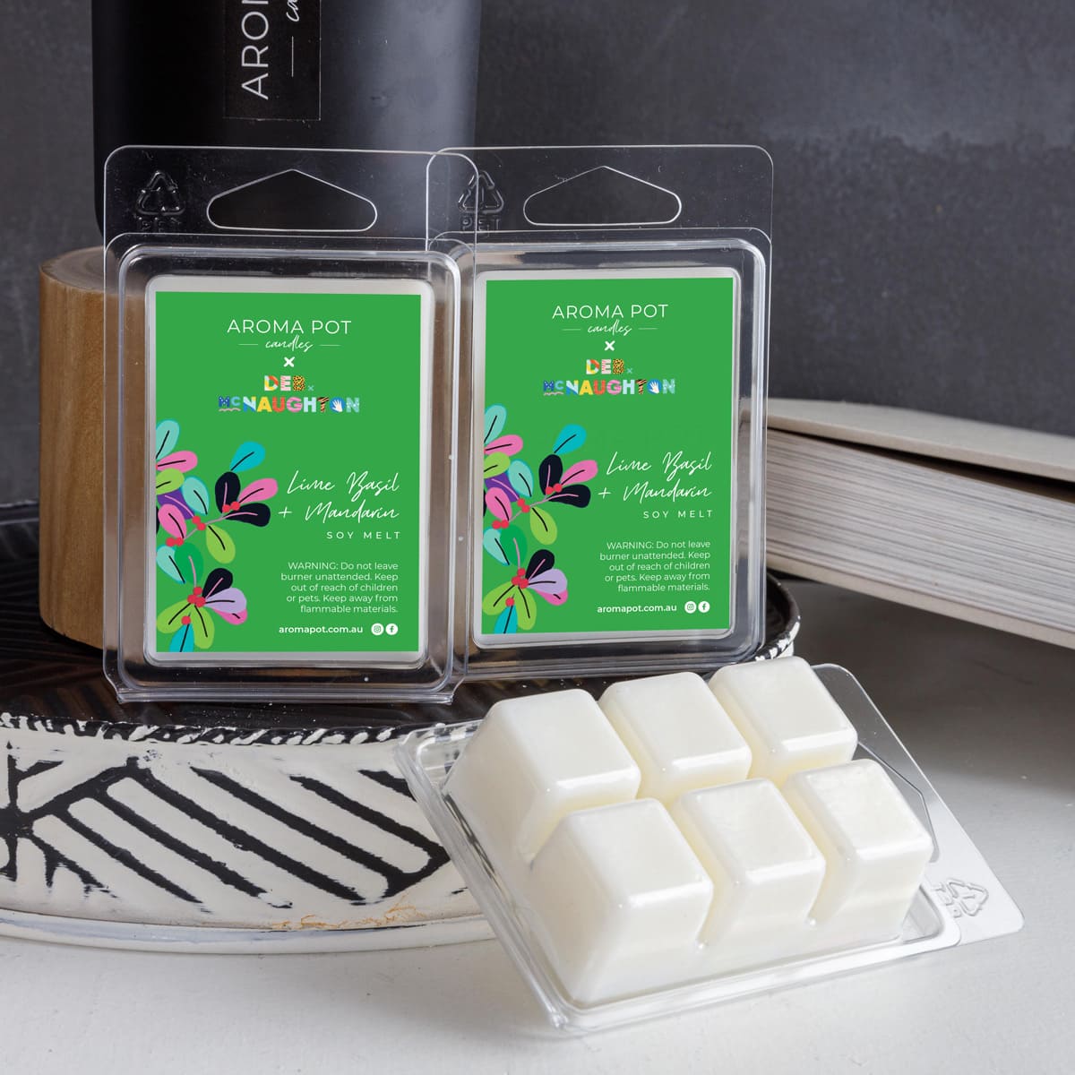 Aroma Pot Candles Lime Basil and Mandarin Soy Melt