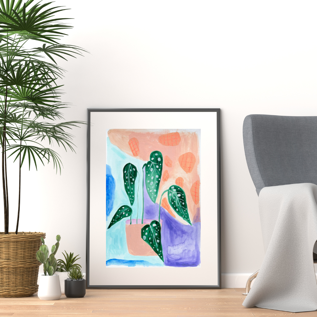 'INDOOR PLANT' Original A3 Mixed Media on Paper
