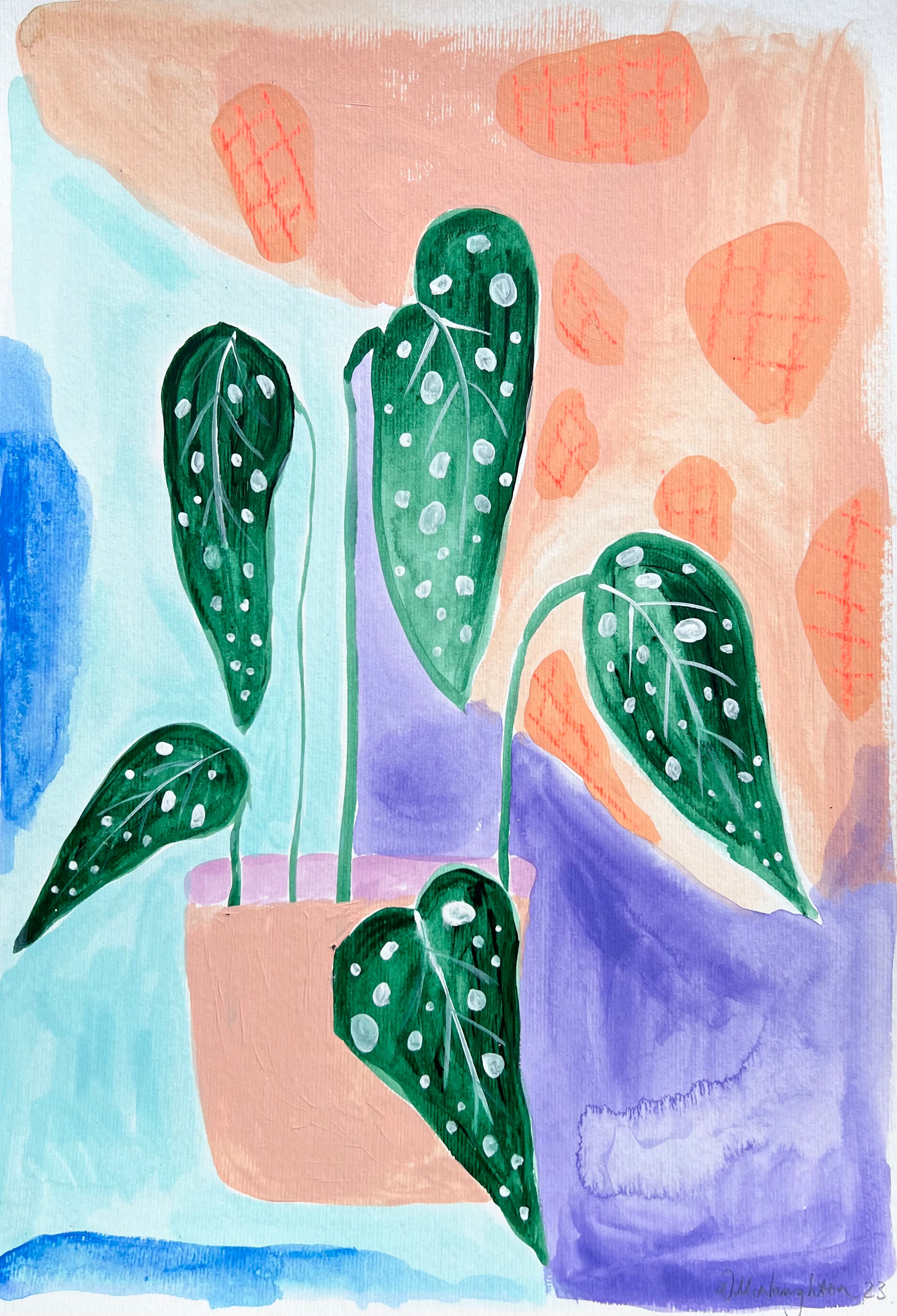 'INDOOR PLANT' Original A3 Mixed Media on Paper