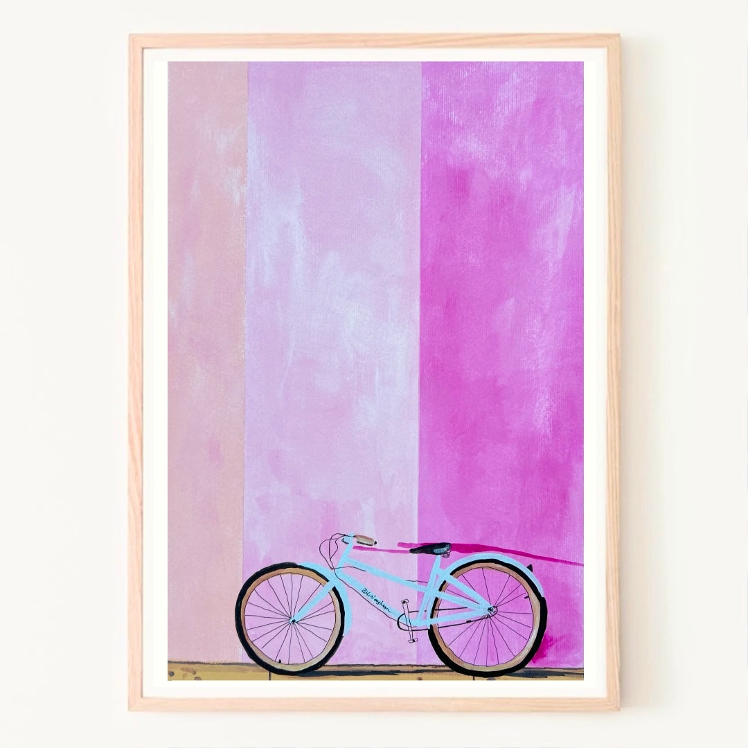'ON YA BIKE' Original A3 Mixed Media on Paper