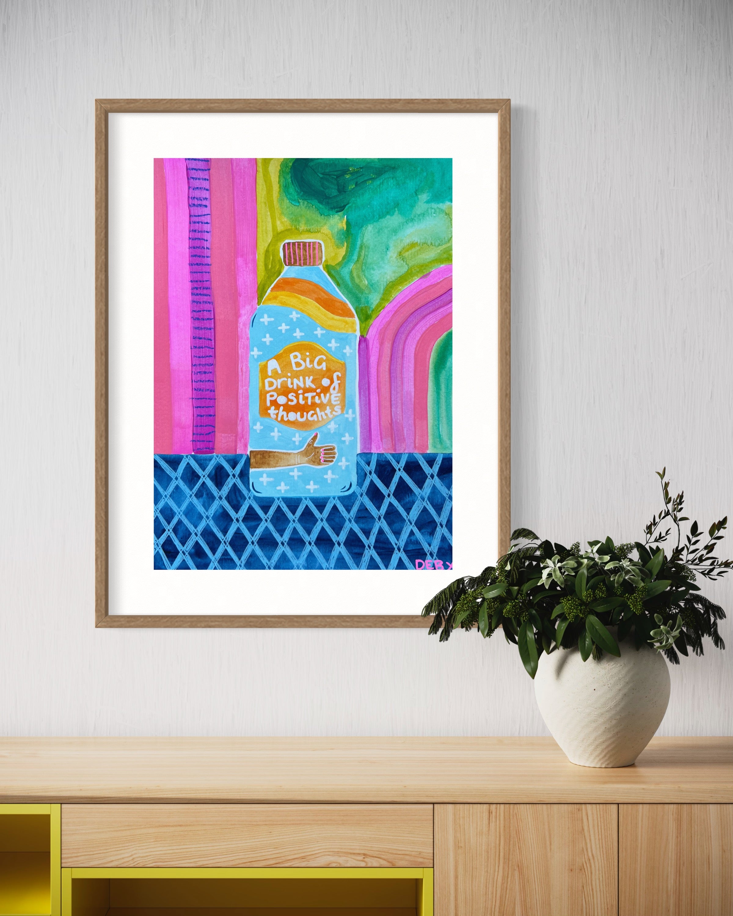 'POSITIVE THOUGHTS' Original A3 Think Good Things Collection