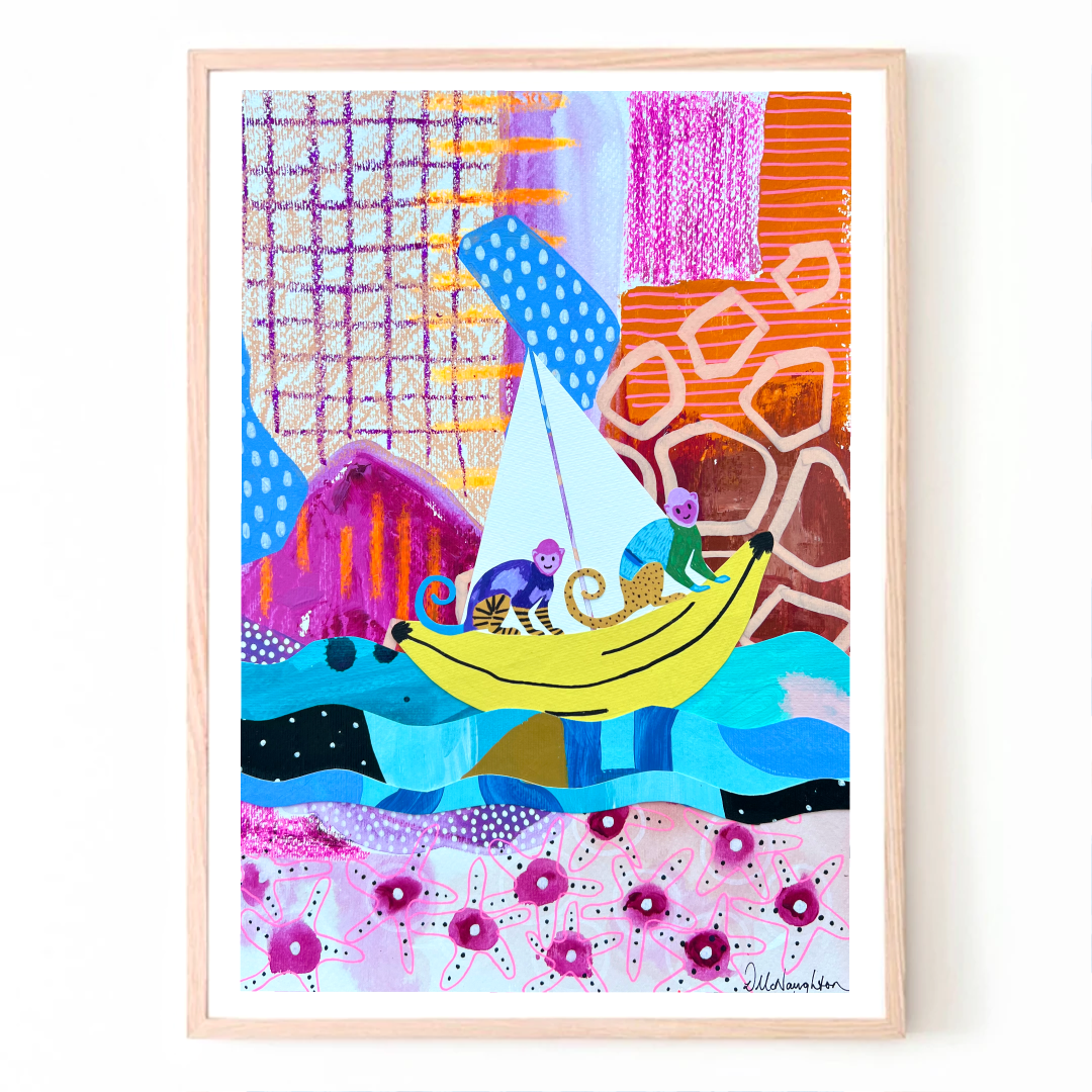 'SAIL AWAY' Original A3 Mixed Media on Paper