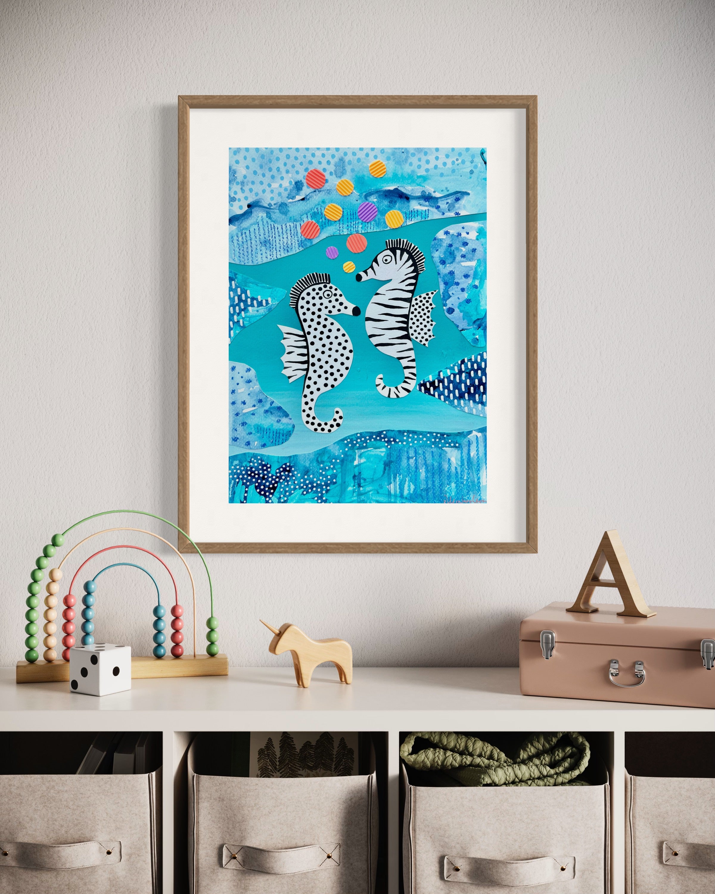 'SEAHORSE DANCE' Original A3 Mixed Media on Paper