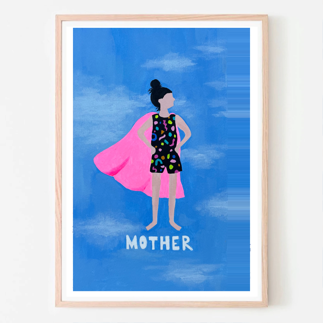 'SUPER MUM' Original A3 Mixed Media on Paper