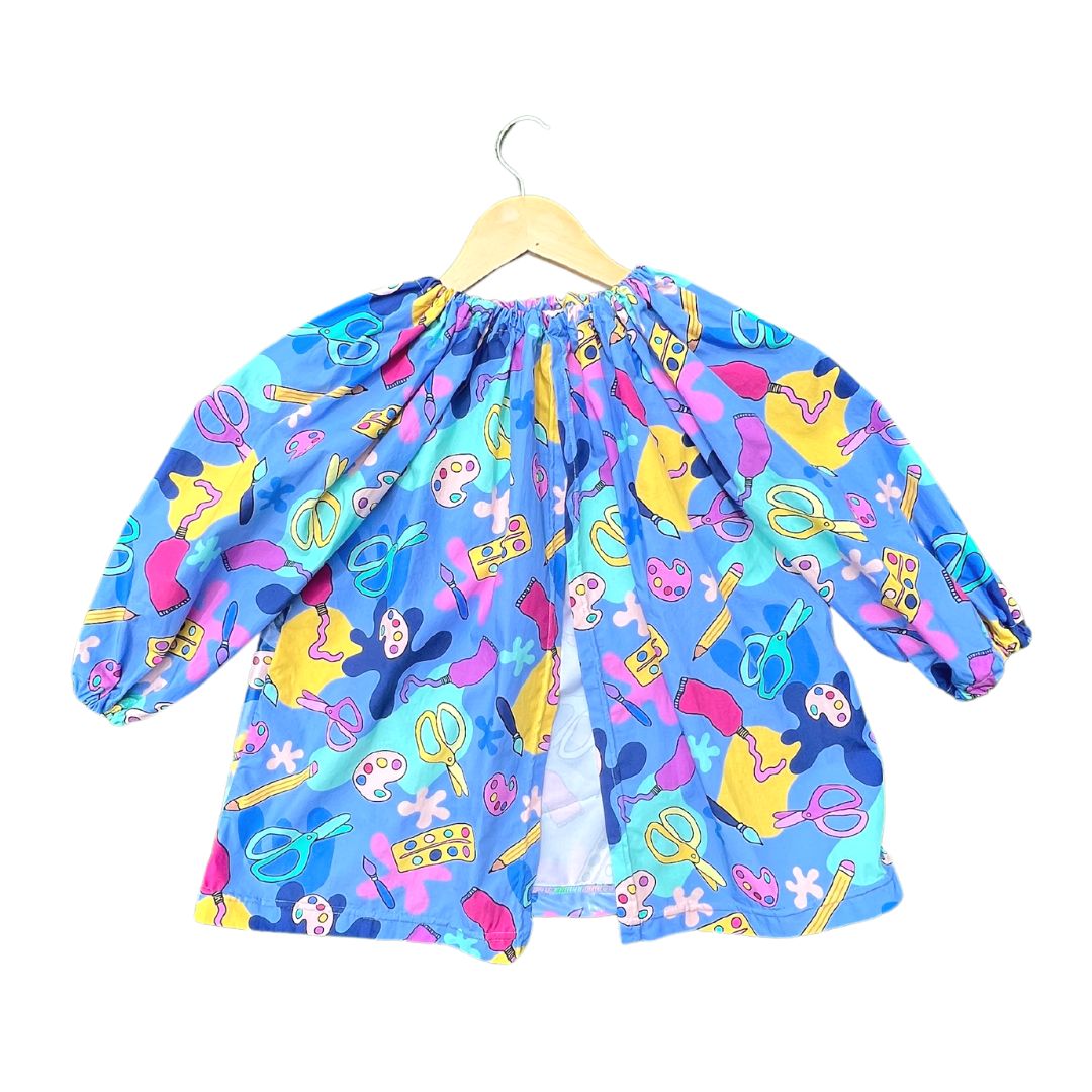 Deb McNaughton Kids Art Smock Blue