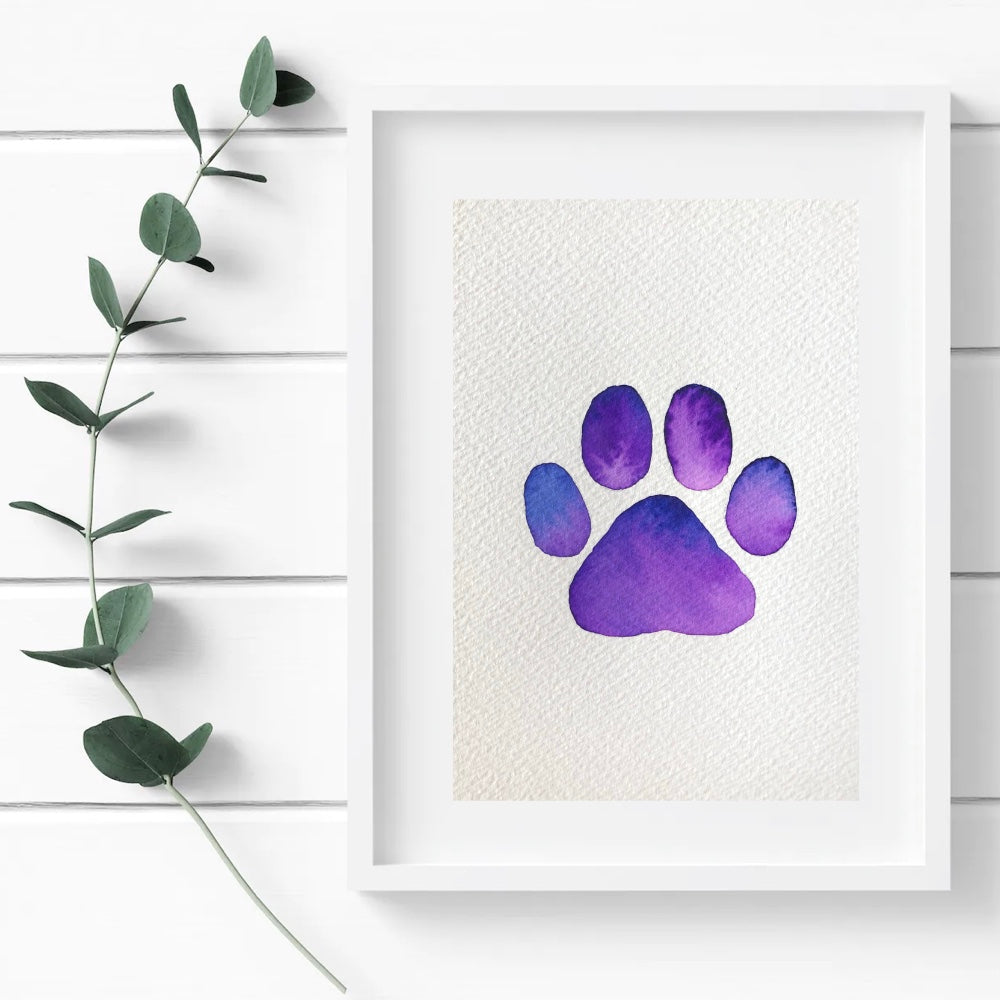 Original Watercolour Paw Print 10