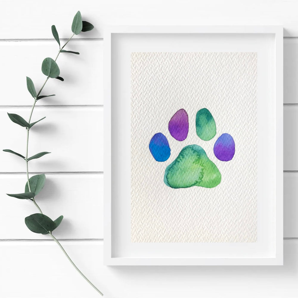 Original Watercolour Paw Print 14
