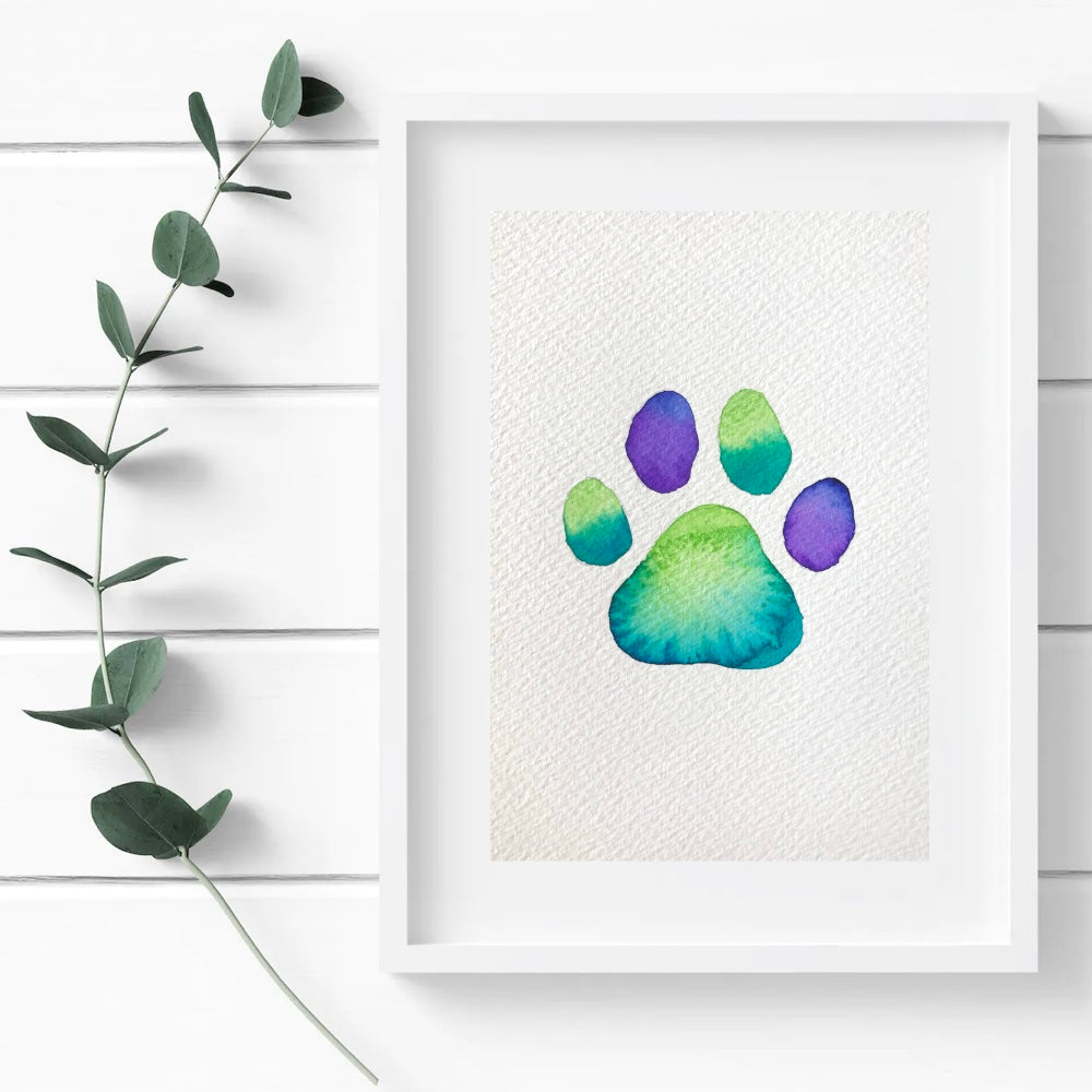Original Watercolour Paw Print 29