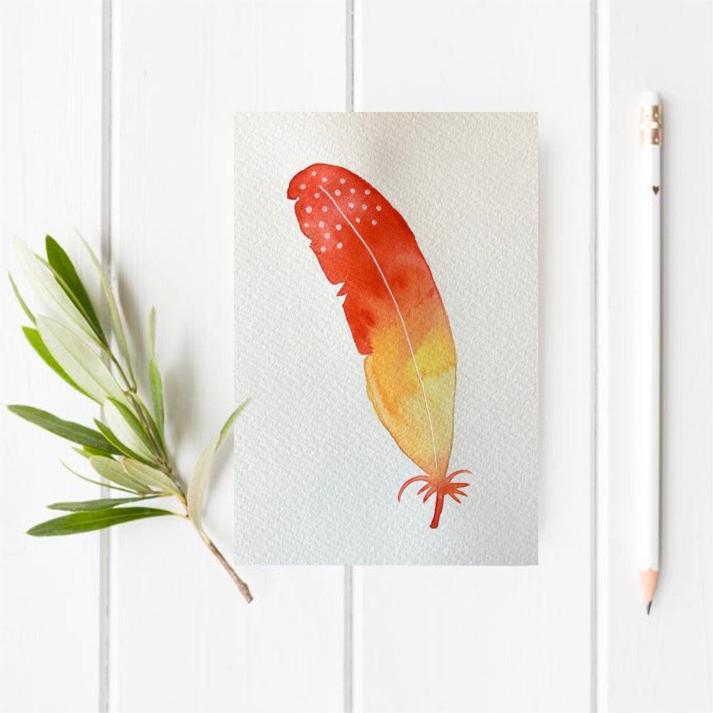 Original Watercolour Feather 6
