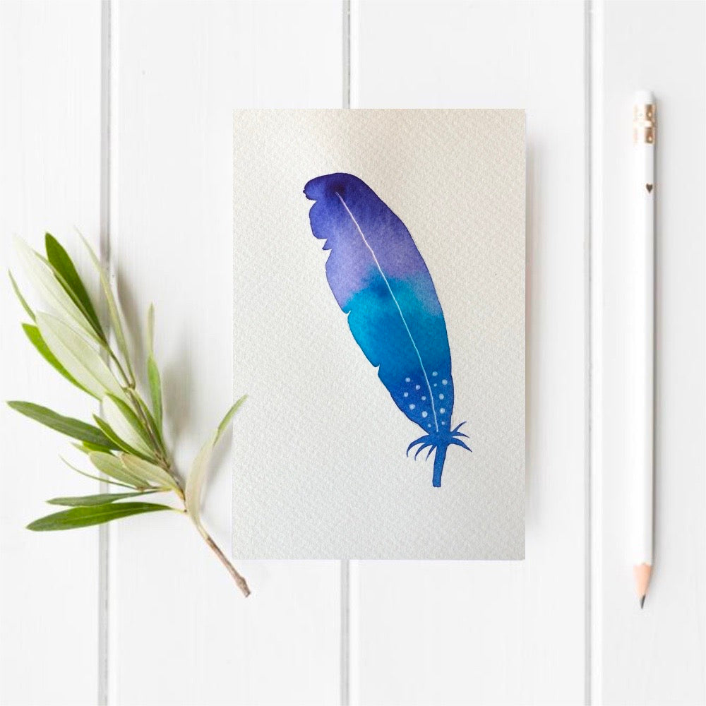 Original Watercolour Feather 10