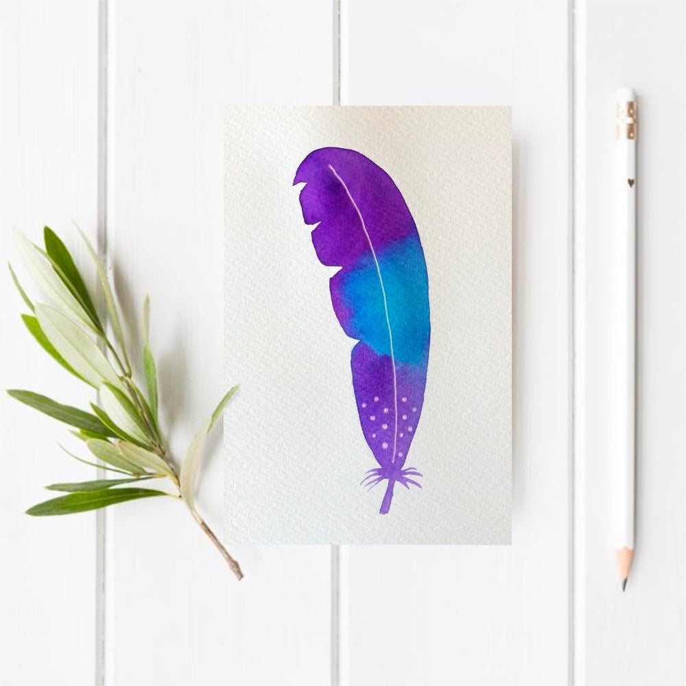 Original Watercolour Feather 11