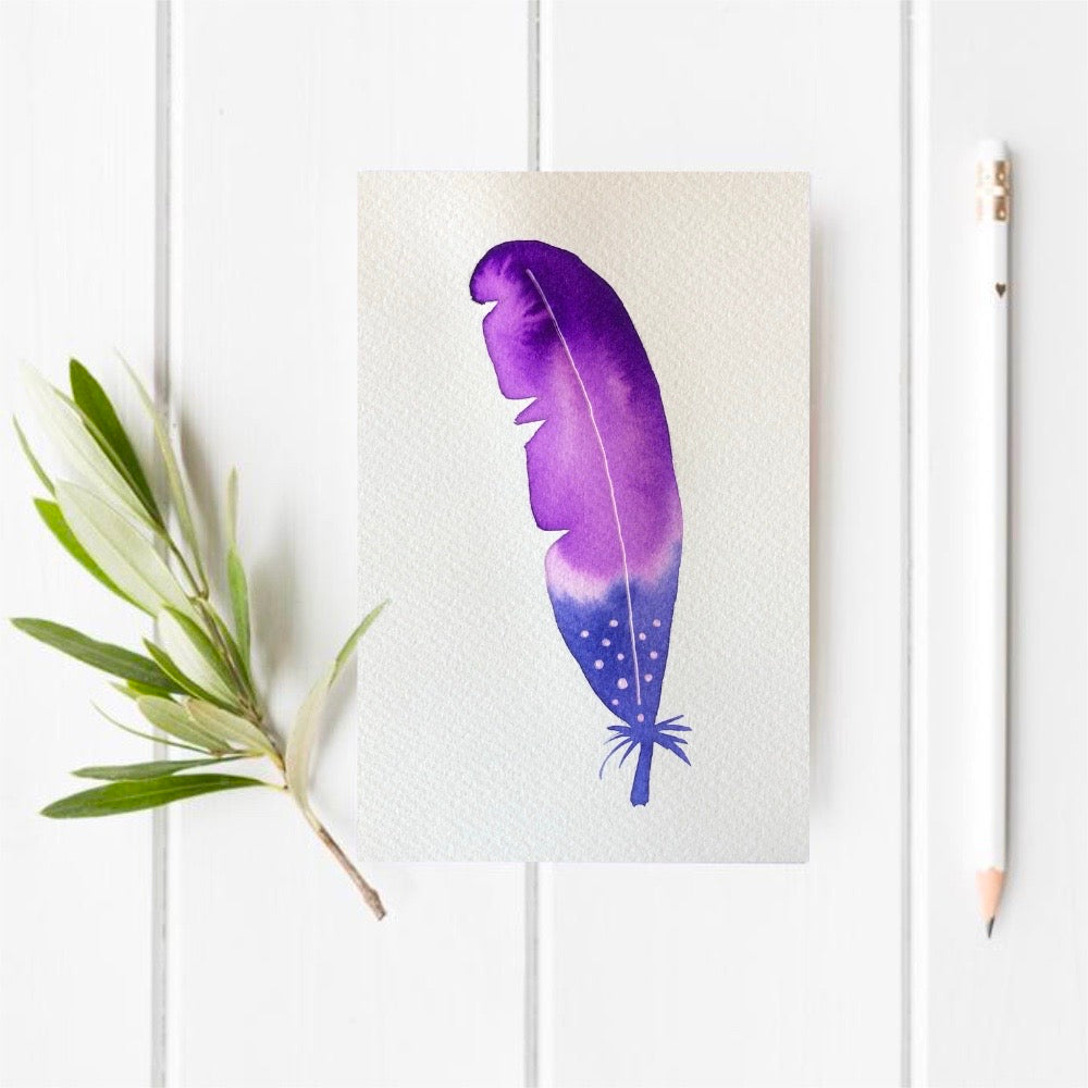 Original Watercolour Feather 12