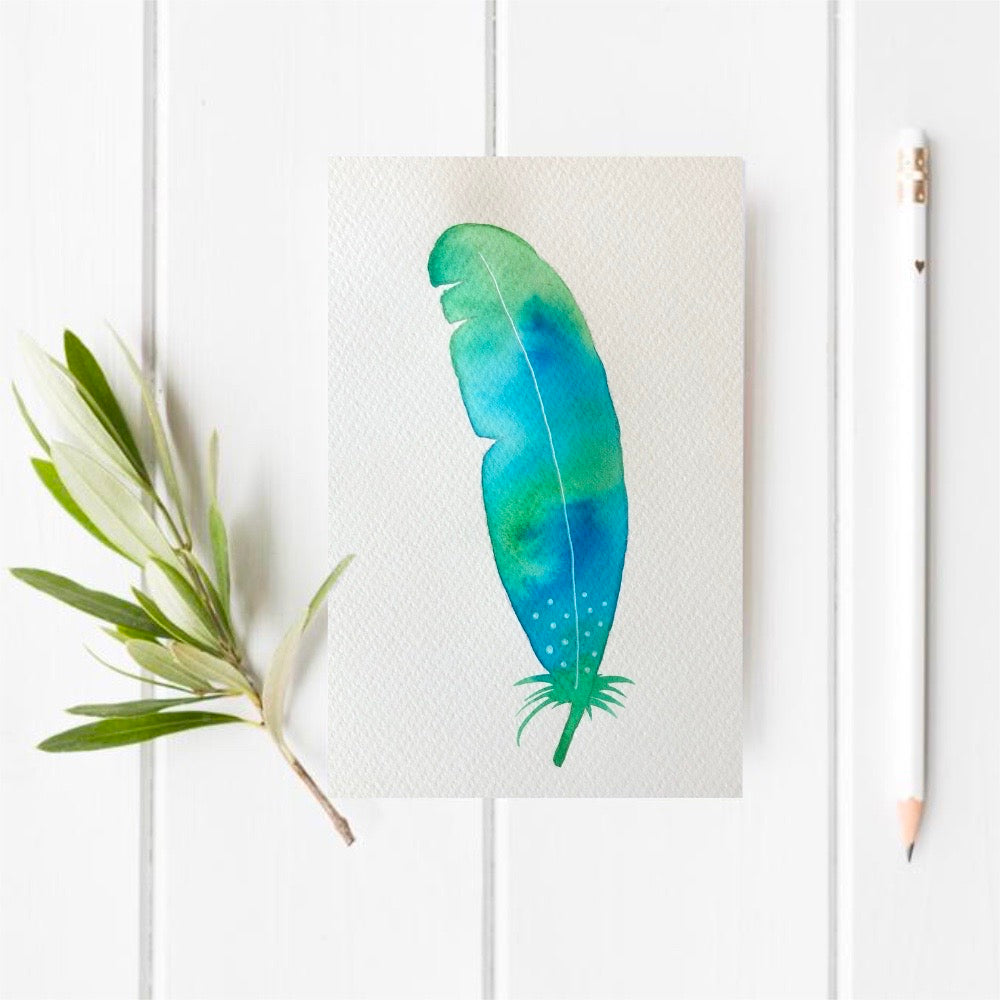 Original Watercolour Feather 13