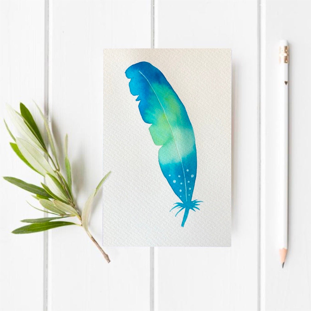 Original Watercolour Feather 15