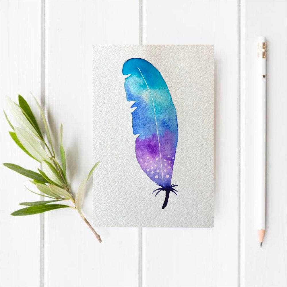 Original Watercolour Feather 16