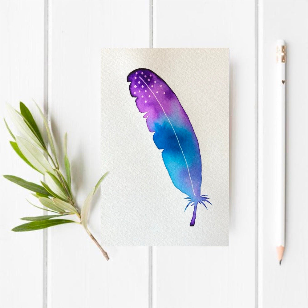 Original Watercolour Feather 18