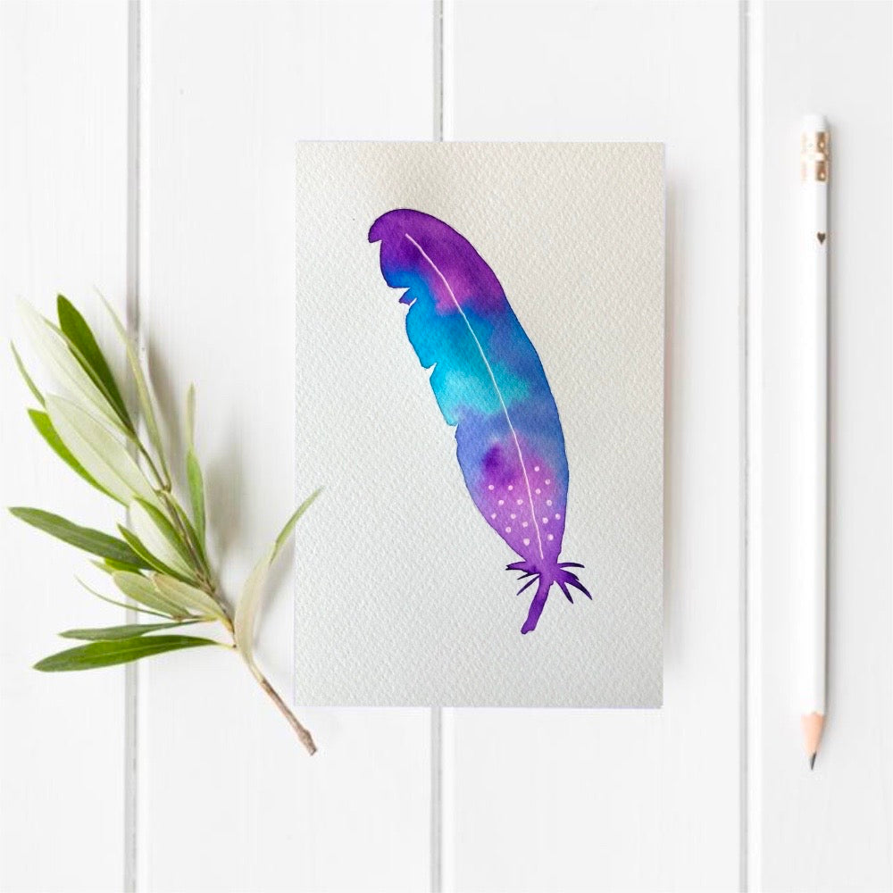 Original Watercolour Feather 20
