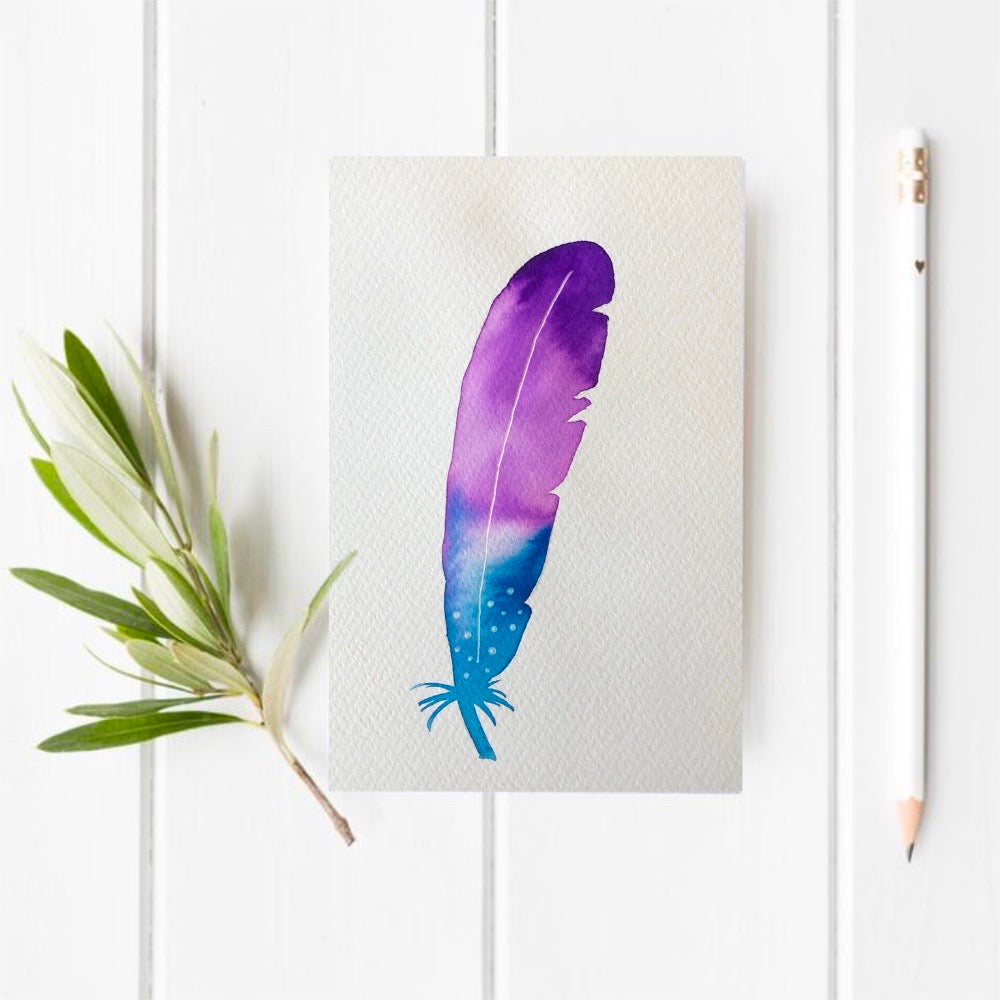 Original Watercolour Feather 21