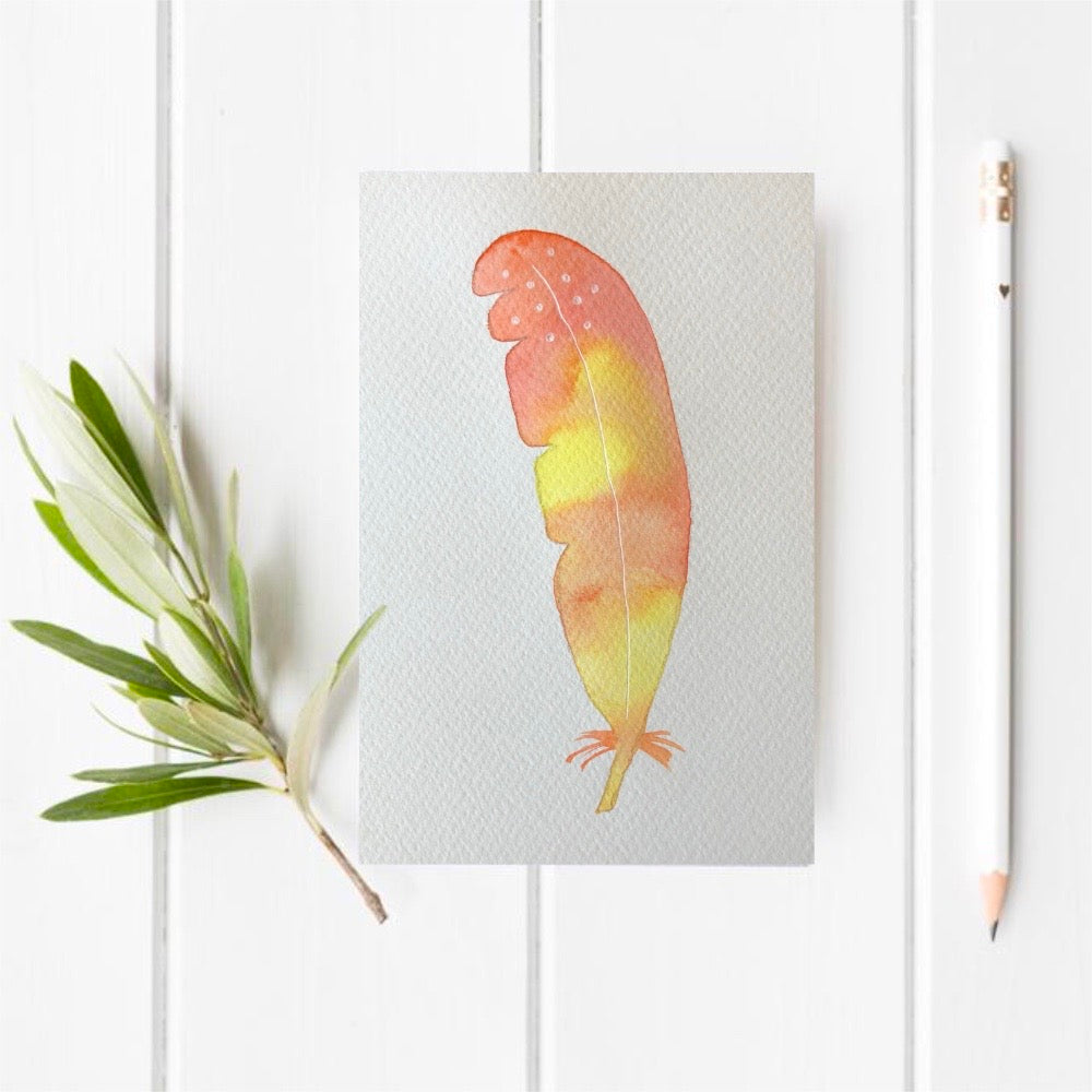 Original Watercolour Feather 23
