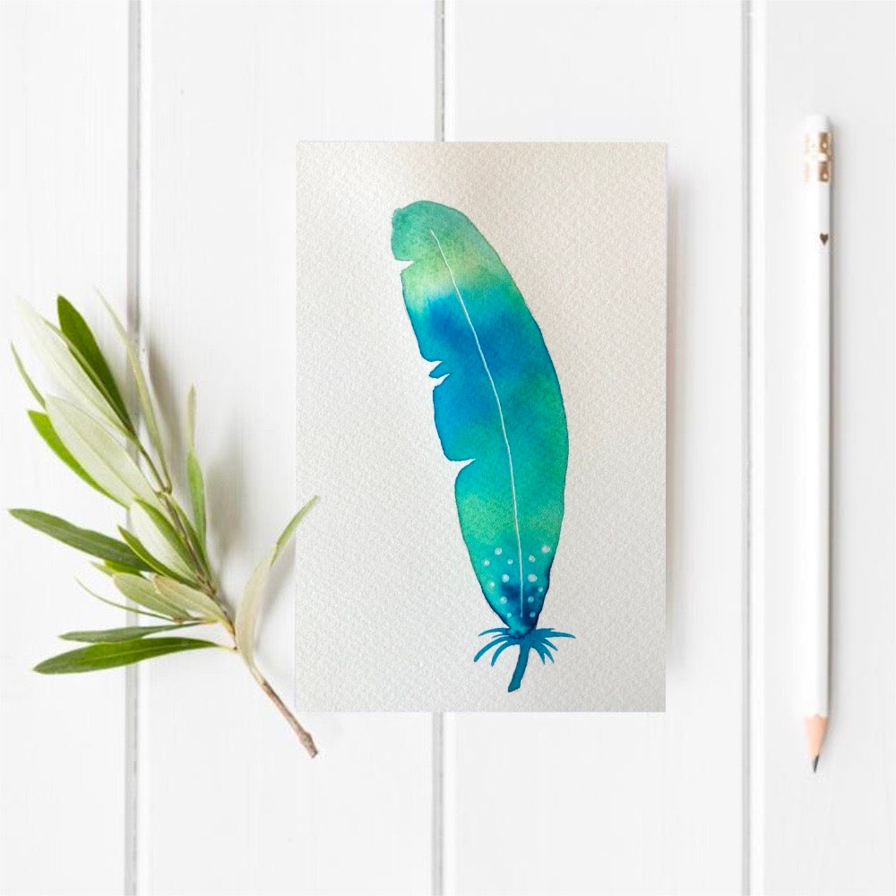 Original Watercolour Feather 24