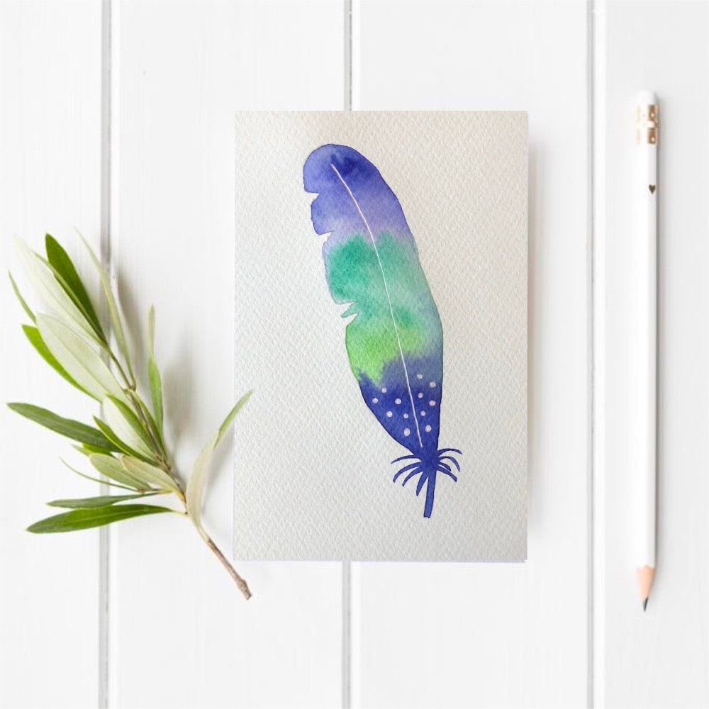 Original Watercolour Feather 26