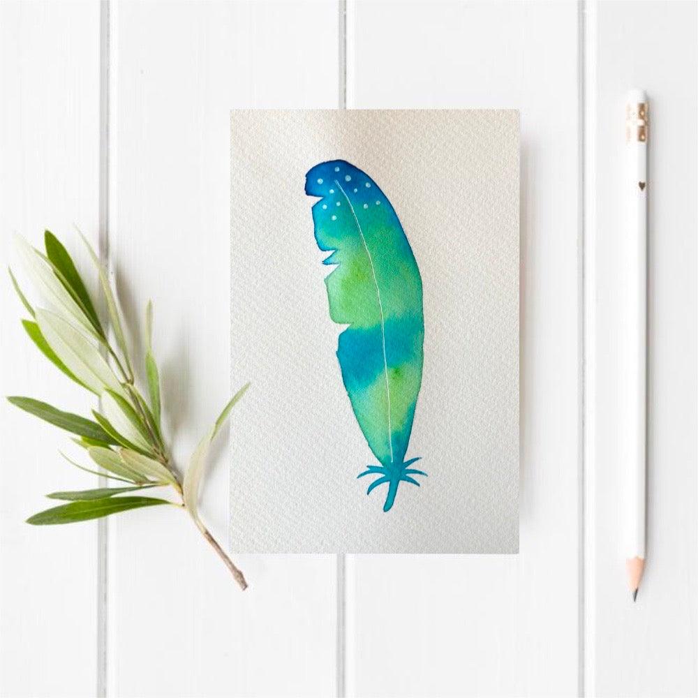 Original Watercolour Feather 27