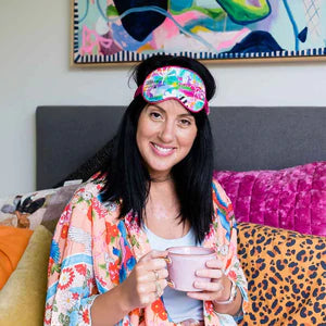 Ruby Olive Silk Eye Mask Seagull's Day Out
