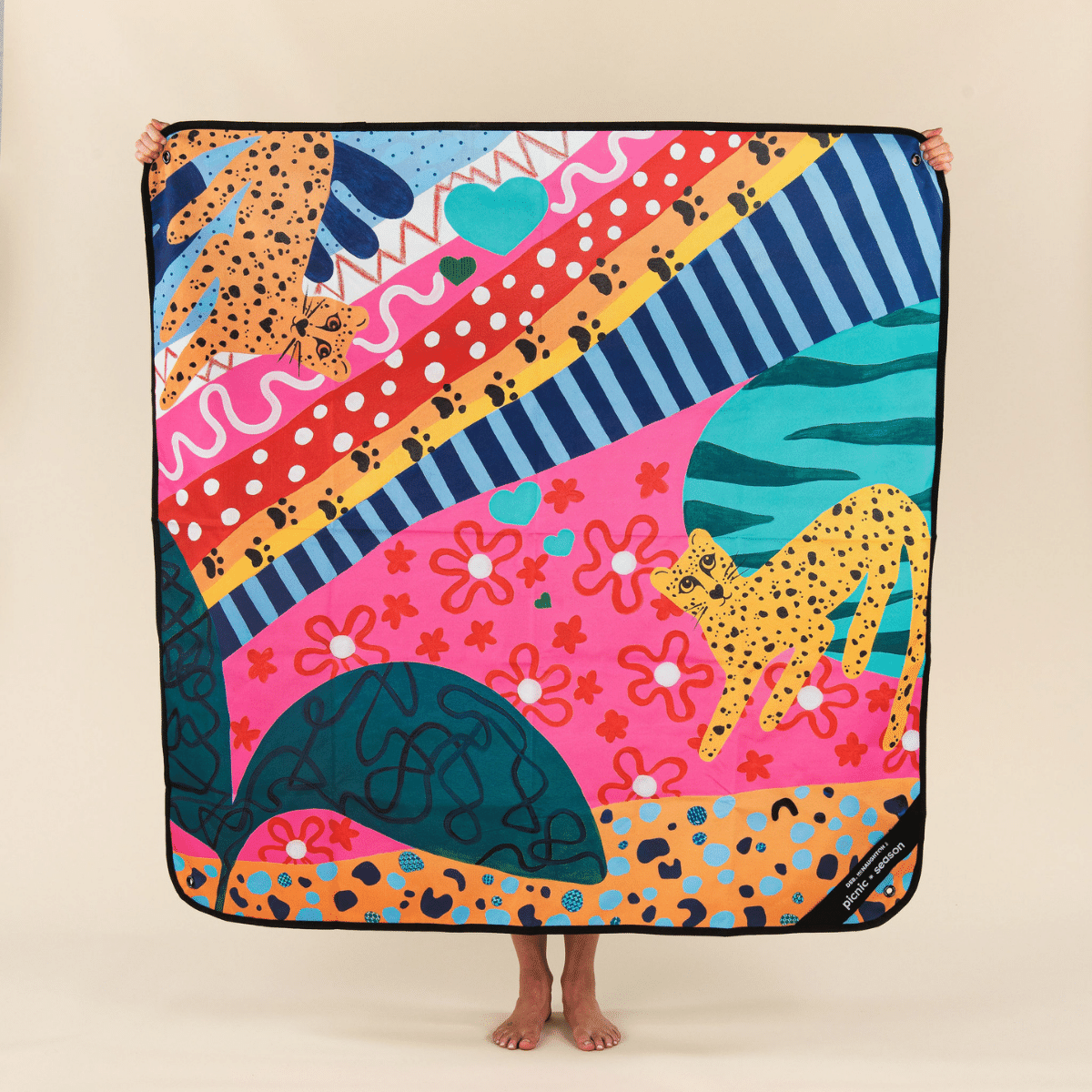 Picnic Season Leopard Love Story Picnic Blanket